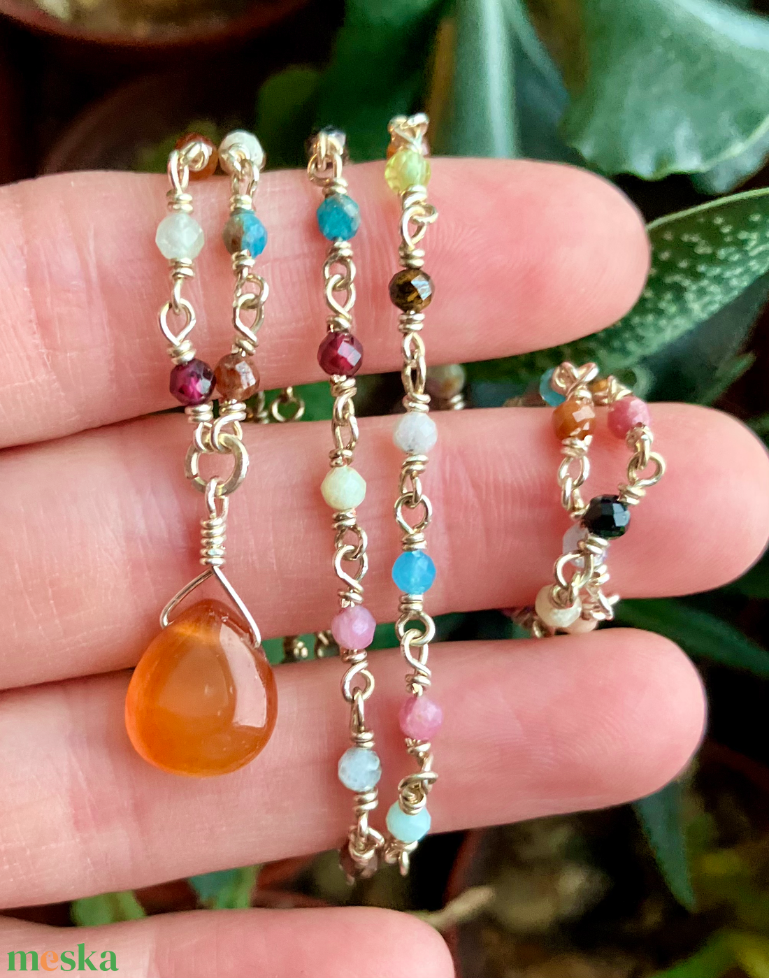 SaraZ // Desert Bloom nyaklánc karneollal - ékszer - nyaklánc - medálos nyaklánc - Meska.hu