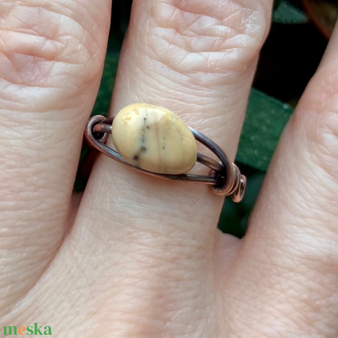 SaraZ // Inner Ember gyűrű alasani acháttal - ékszer - gyűrű - gyöngyös gyűrű - Meska.hu