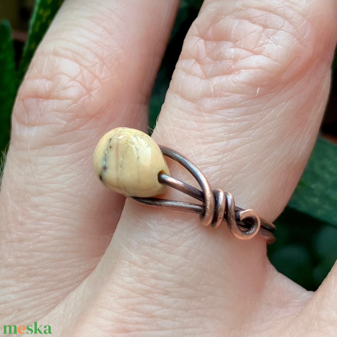 SaraZ // Inner Ember gyűrű alasani acháttal - ékszer - gyűrű - gyöngyös gyűrű - Meska.hu