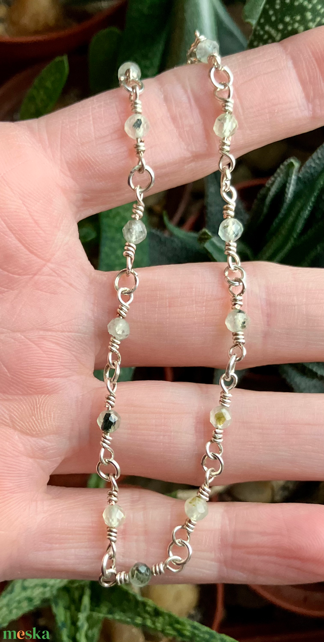 SaraZ // Desert Bloom bokalánc prehnittel - ékszer - lábdísz és testékszer - bokalánc - Meska.hu