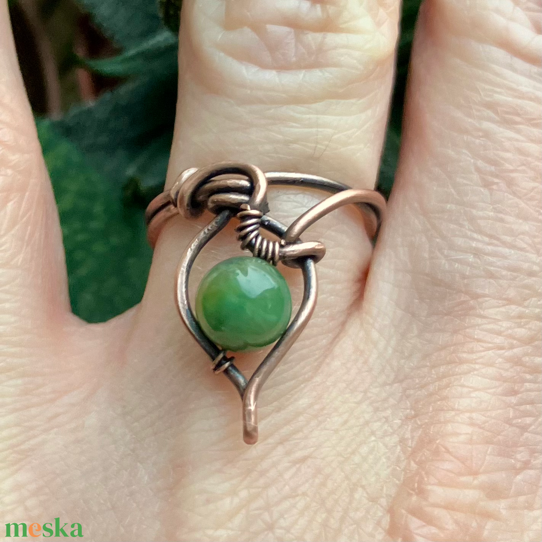 SaraZ // Forest Drop gyűrű indiai acháttal - ékszer - gyűrű - gyöngyös gyűrű - Meska.hu