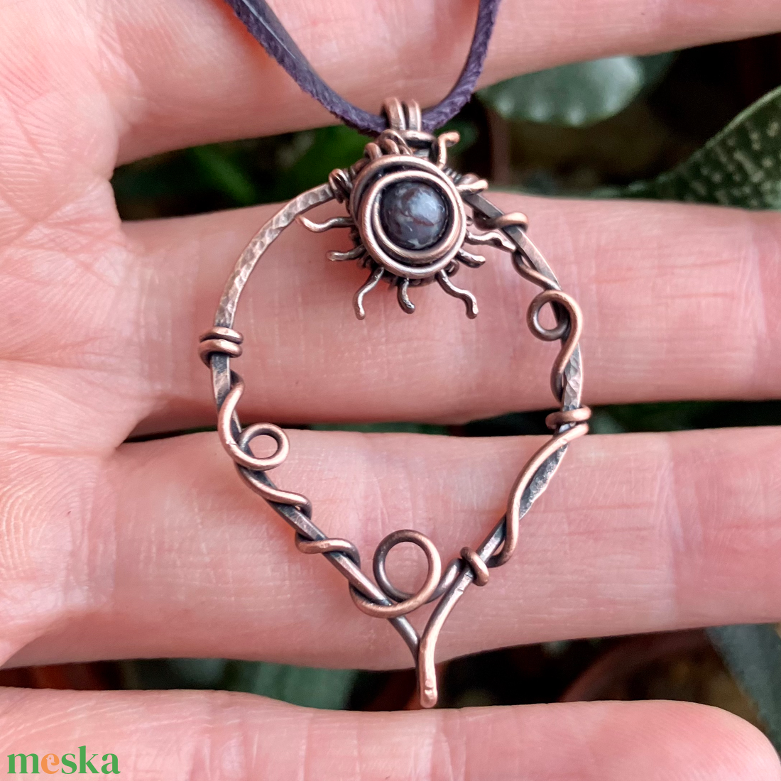 SaraZ // Forest Drop nyaklánc indiai acháttal - ékszer - nyaklánc - medálos nyaklánc - Meska.hu