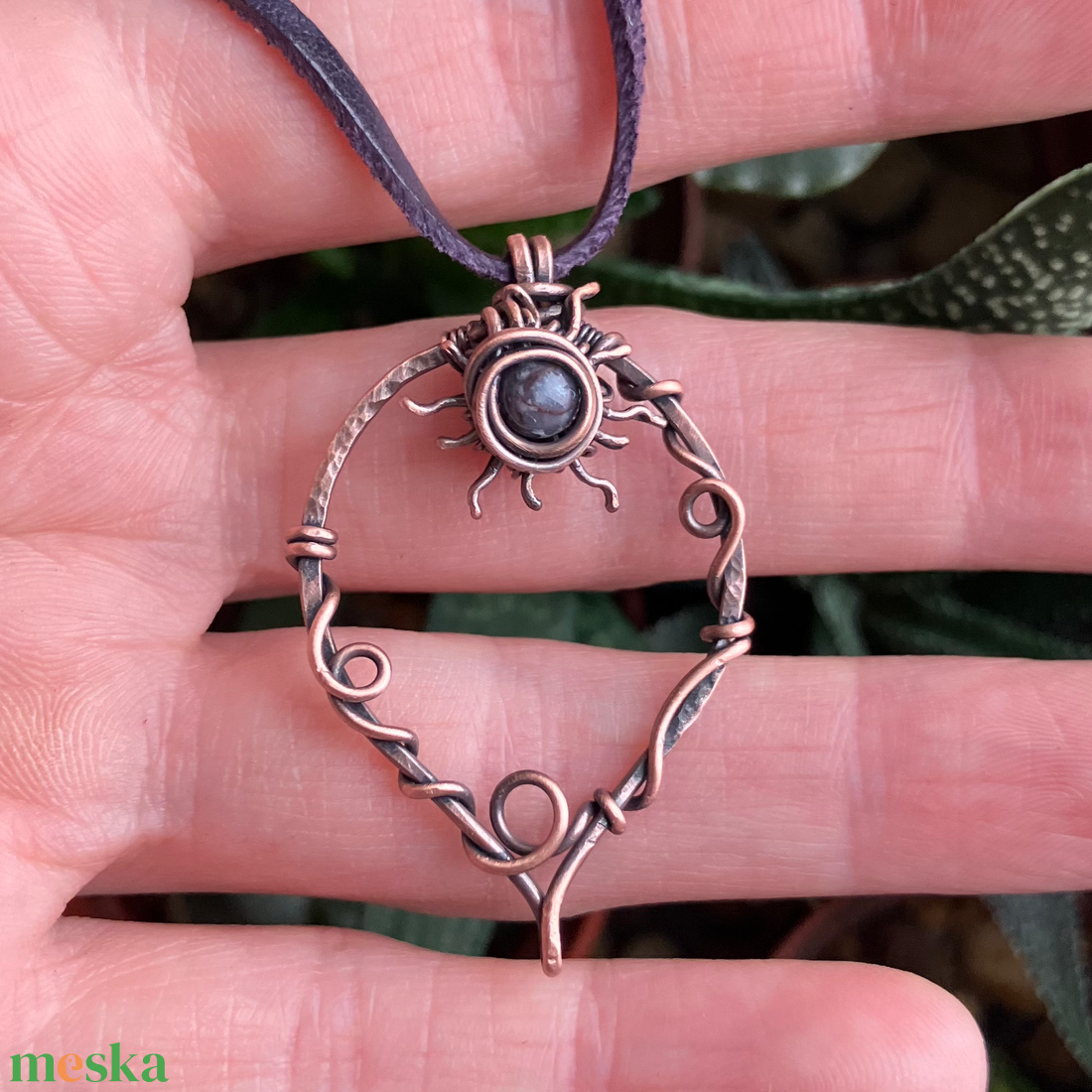 SaraZ // Forest Drop nyaklánc indiai acháttal - ékszer - nyaklánc - medálos nyaklánc - Meska.hu