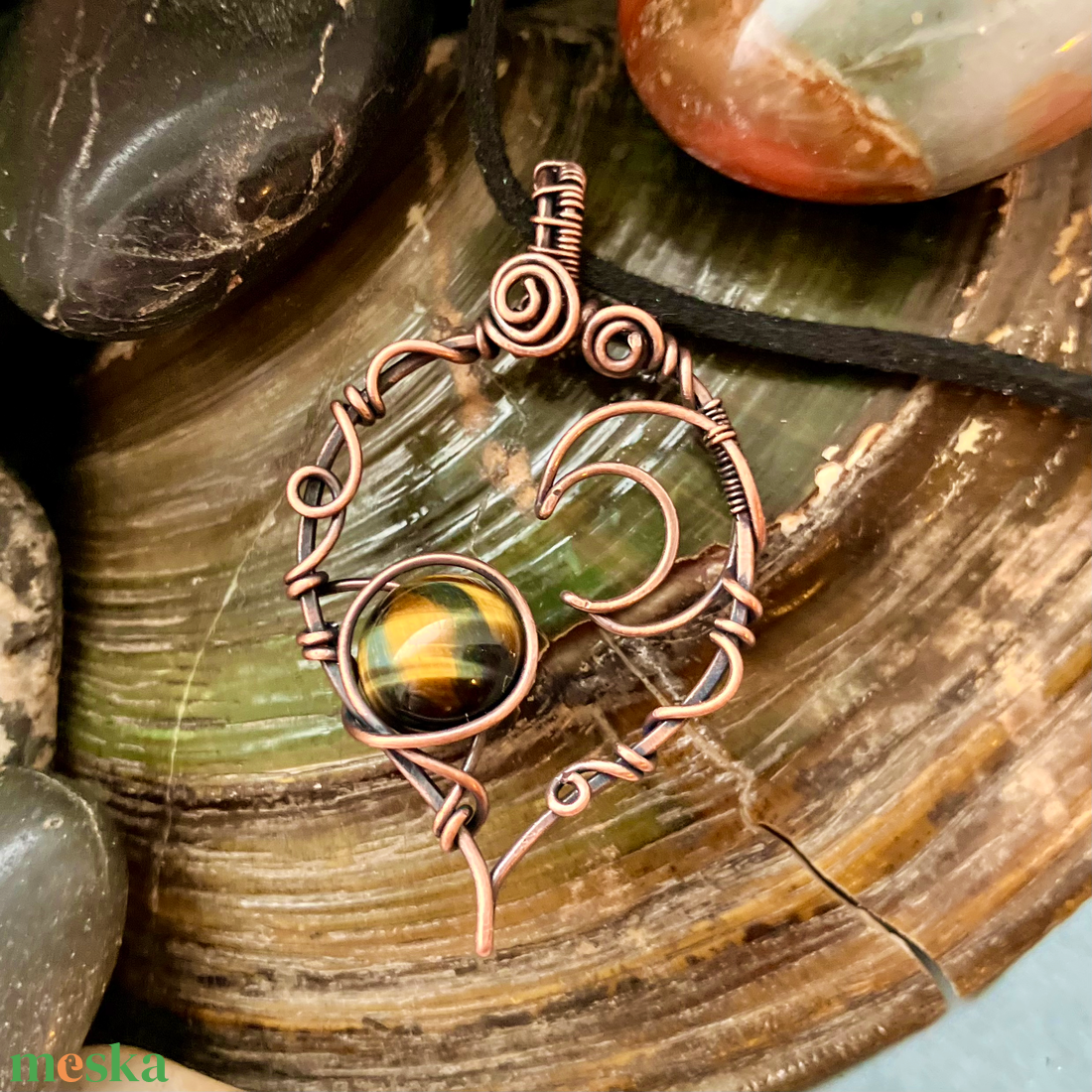 SaraZ // Eclipse Soul nyaklánc tigrisszemmel - ékszer - nyaklánc - medálos nyaklánc - Meska.hu