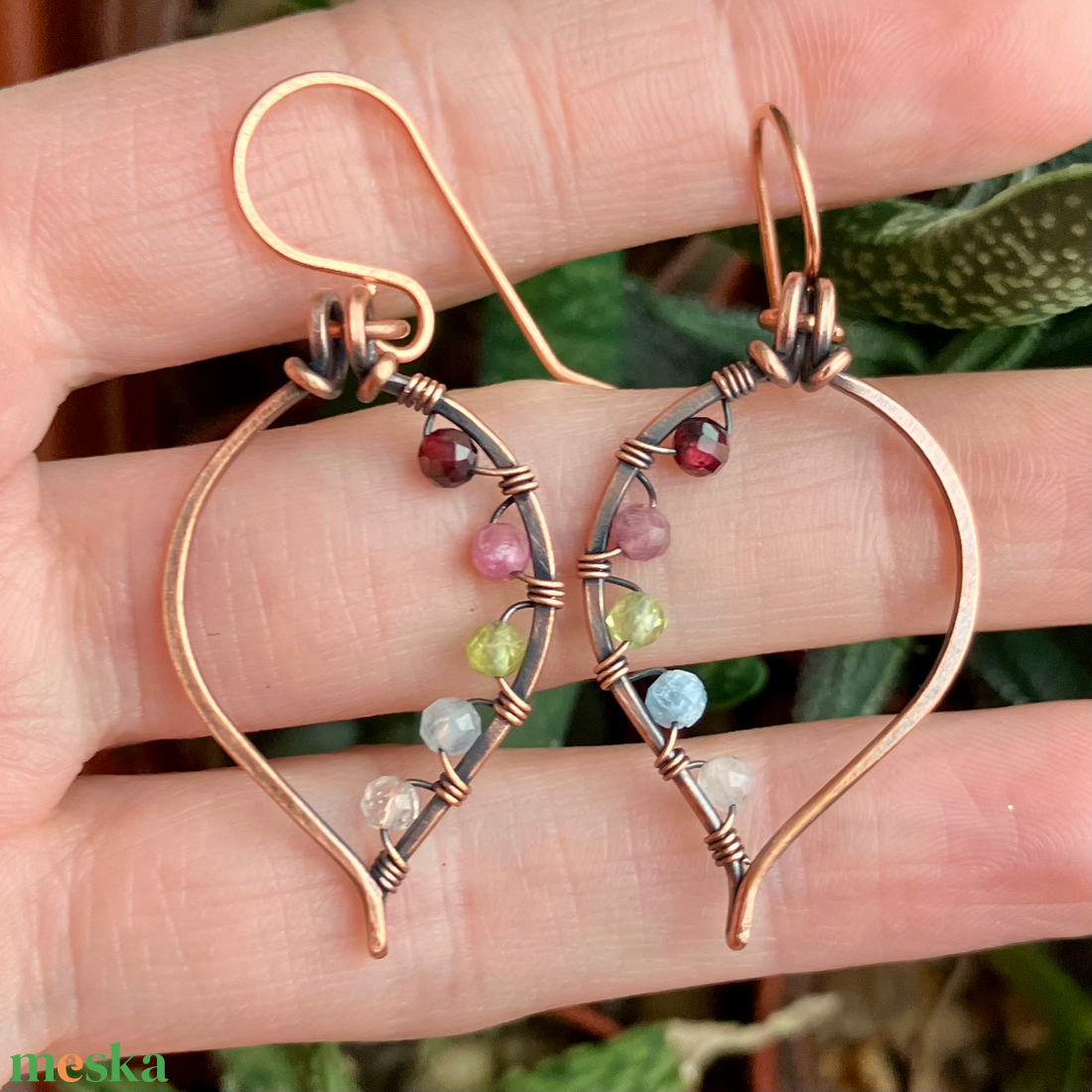 SaraZ // Forest Drop fülbevaló vegyes ásványokkal - ékszer - fülbevaló - lógó fülbevaló - Meska.hu