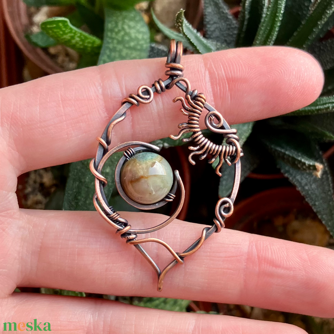 SaraZ // Eclipse Soul nyaklánc indiai acháttal - ékszer - nyaklánc - medálos nyaklánc - Meska.hu