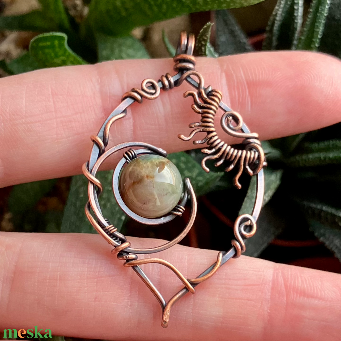 SaraZ // Eclipse Soul nyaklánc indiai acháttal - ékszer - nyaklánc - medálos nyaklánc - Meska.hu