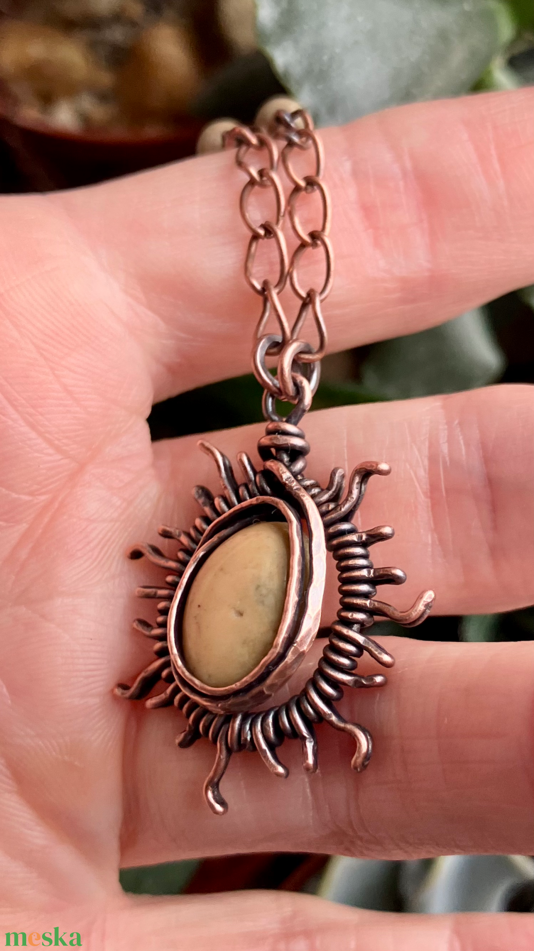 SaraZ // Eclipse Soul - Nap nyaklánc alasani és óceán acháttal - ékszer - nyaklánc - medálos nyaklánc - Meska.hu