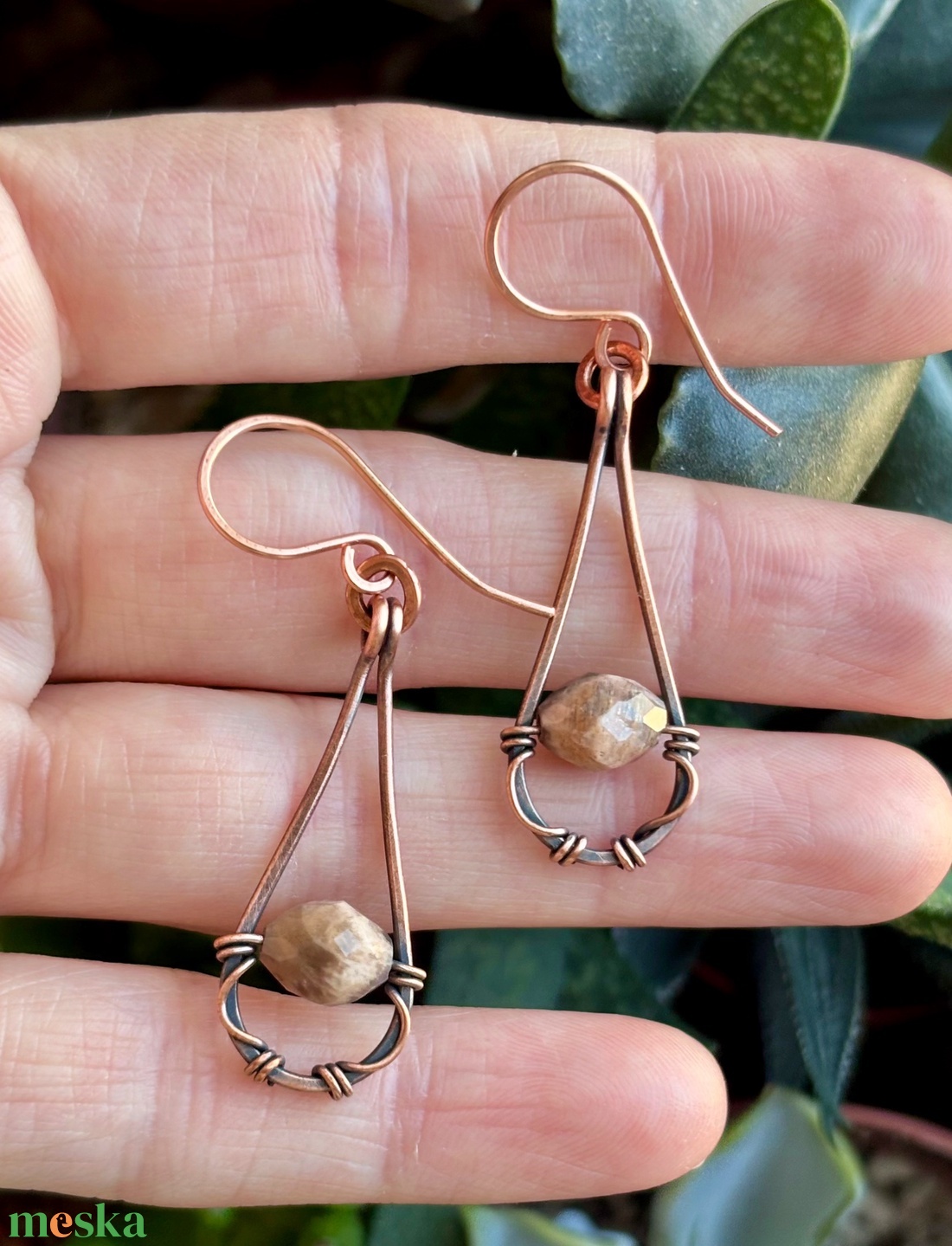 SaraZ // Rain Drop fülbevaló ásvánnyal - ékszer - fülbevaló - lógó fülbevaló - Meska.hu