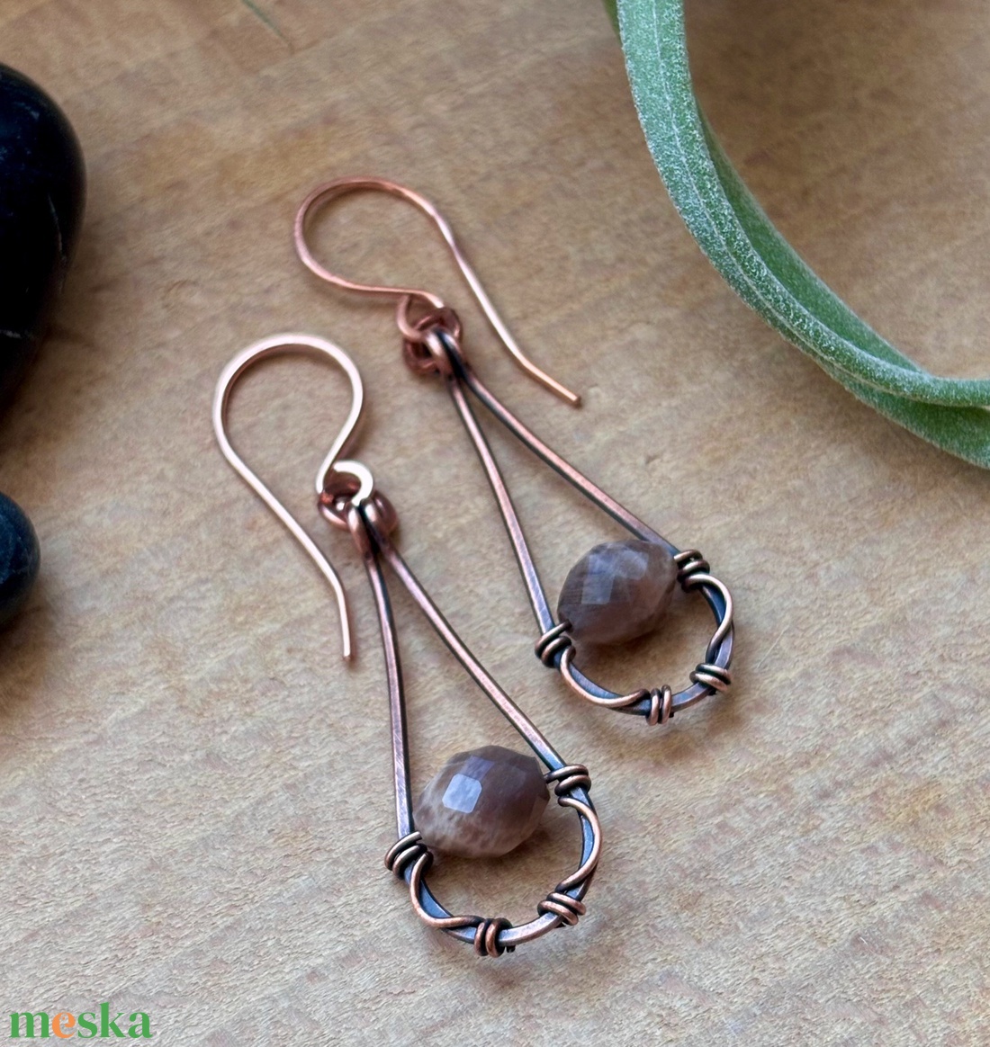 SaraZ // Rain Drop fülbevaló ásvánnyal - ékszer - fülbevaló - lógó fülbevaló - Meska.hu