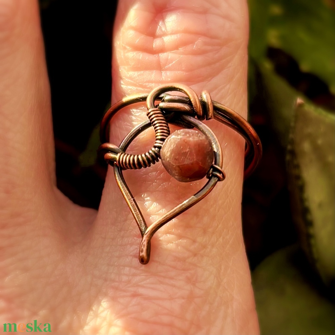 SaraZ // Forest Drop gyűrű indiai acháttal - ékszer - gyűrű - gyöngyös gyűrű - Meska.hu