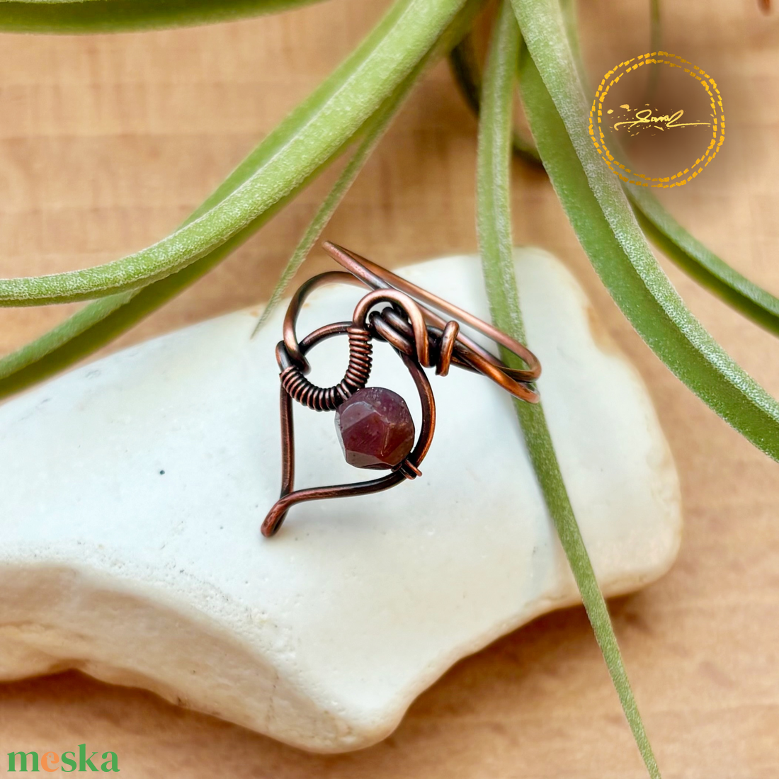 SaraZ // Forest Drop gyűrű indiai acháttal - ékszer - gyűrű - gyöngyös gyűrű - Meska.hu