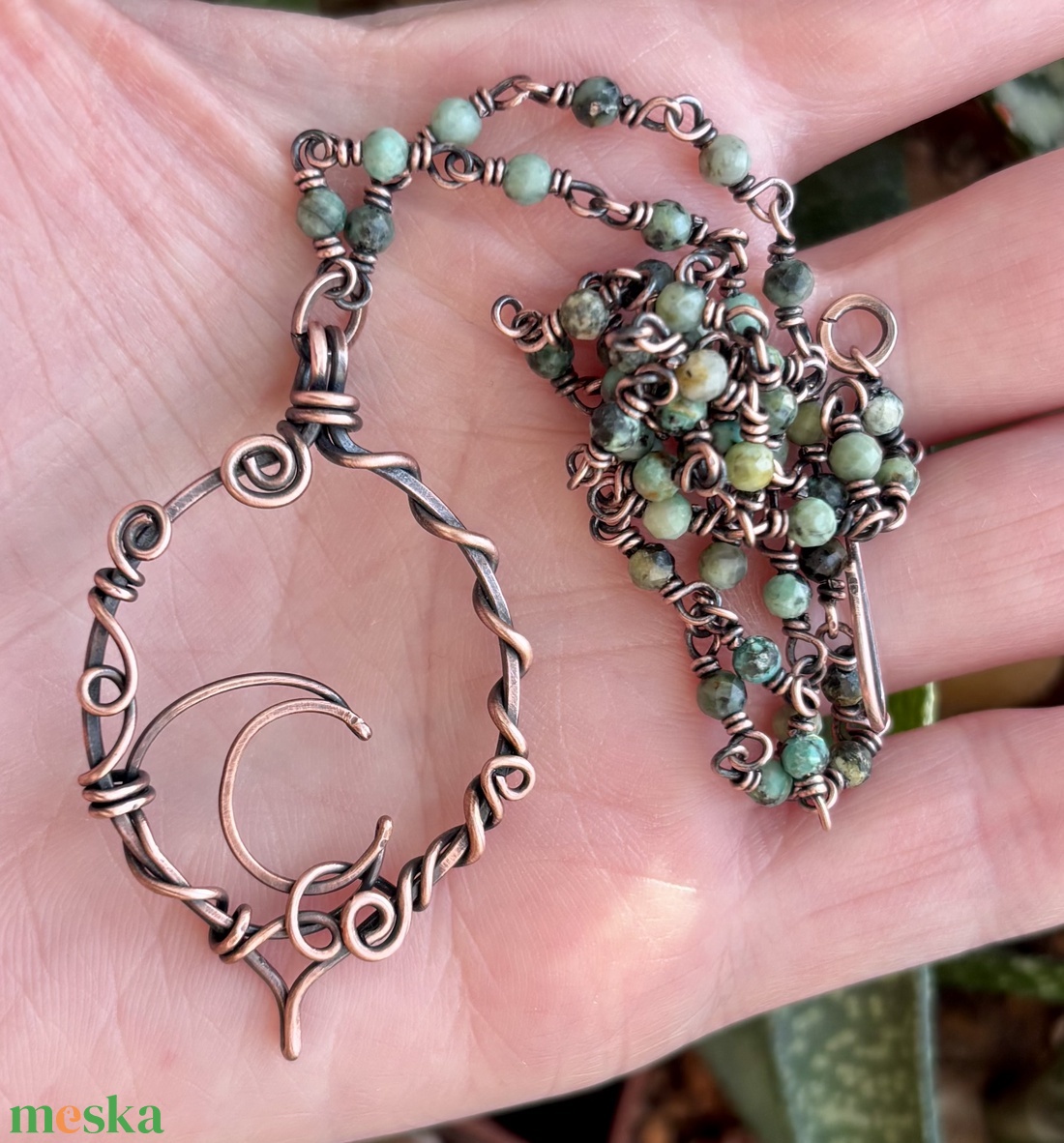 SaraZ // Eclipse Soul - Hold nyaklánc türkizzel - ékszer - nyaklánc - medálos nyaklánc - Meska.hu