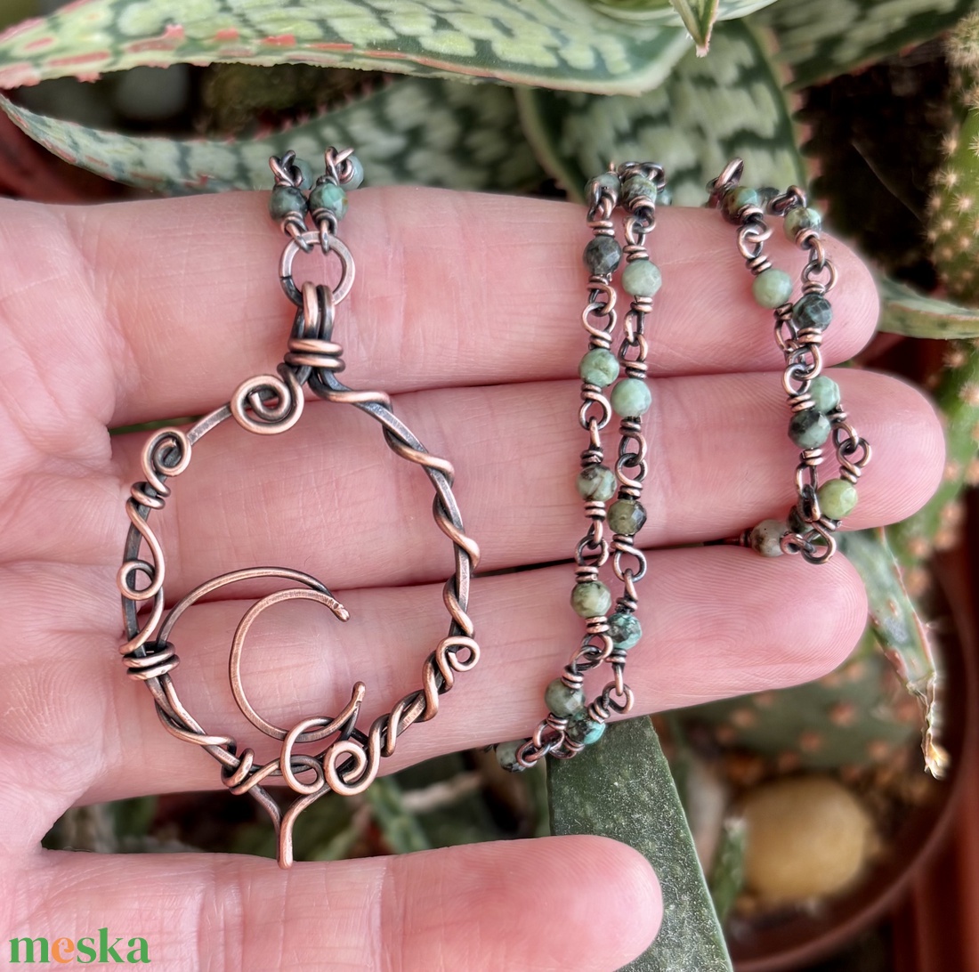 SaraZ // Eclipse Soul - Hold nyaklánc türkizzel - ékszer - nyaklánc - medálos nyaklánc - Meska.hu