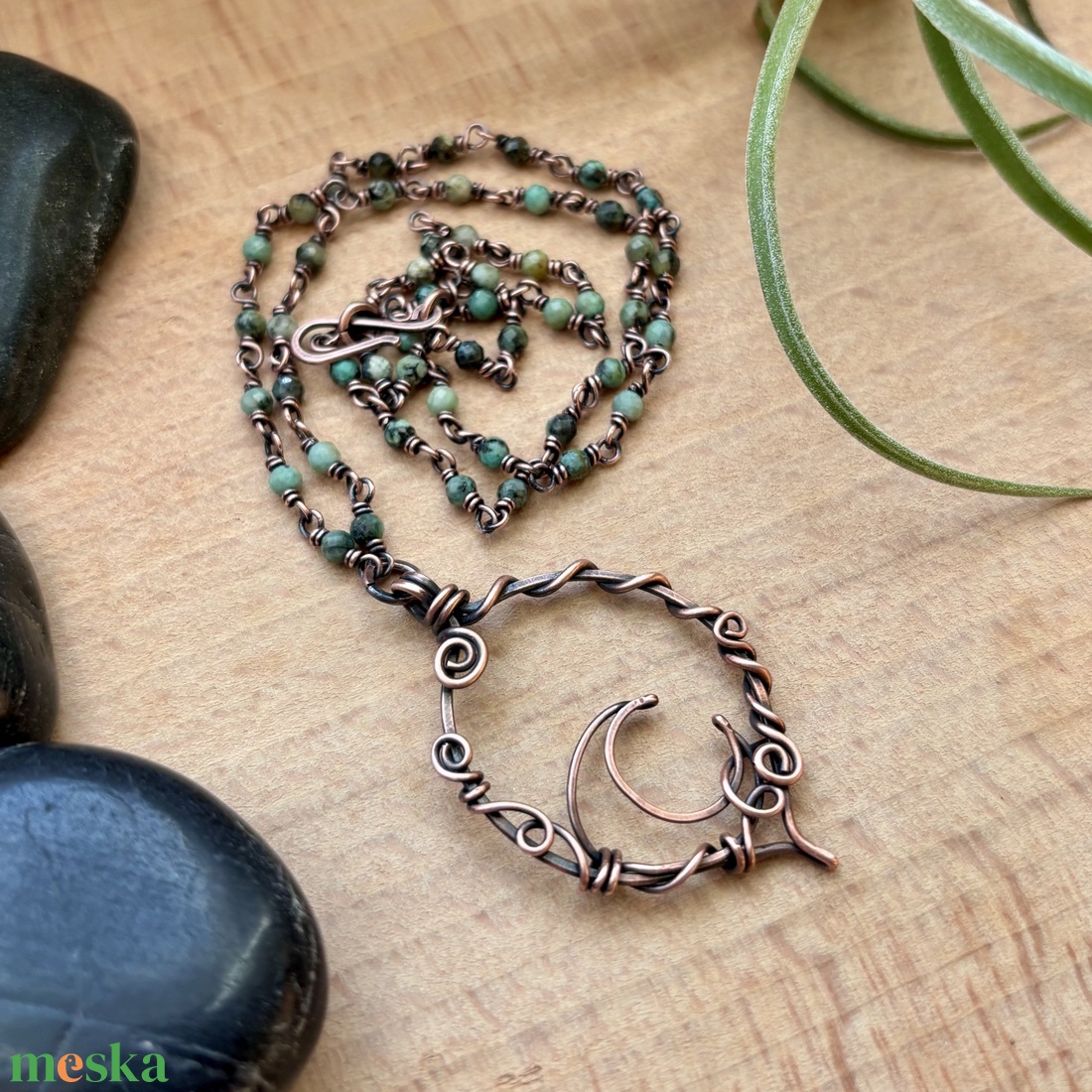 SaraZ // Eclipse Soul - Hold nyaklánc türkizzel - ékszer - nyaklánc - medálos nyaklánc - Meska.hu