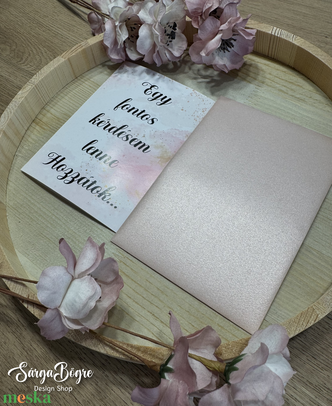 Fényképes keresztszülő felkérő lap+Gyöngyházfényű boríték - baba - mama - keresztelő kellékek - keresztszülő felkérő - Meska.hu