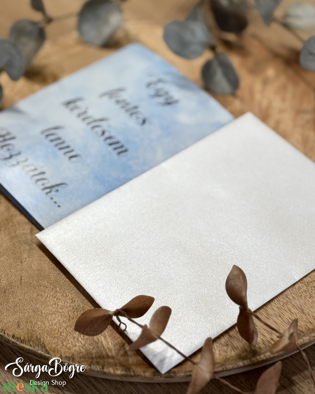 Fényképes keresztszülő felkérő lap+Gyöngyházfényű boríték - baba - mama - keresztelő kellékek - keresztszülő felkérő - Meska.hu