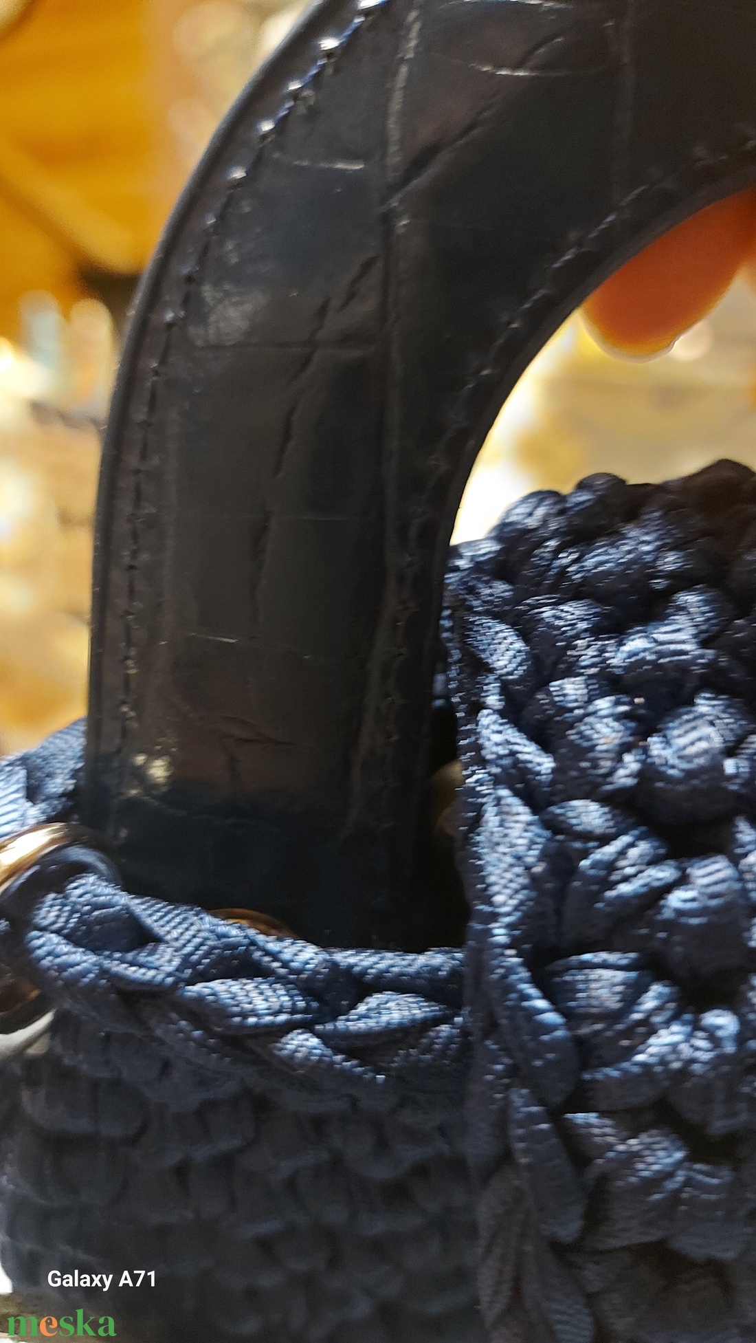 Sötétkék egyedi, horgolt kistáska - táska & tok - kézitáska & válltáska - alkalmi táska - Meska.hu