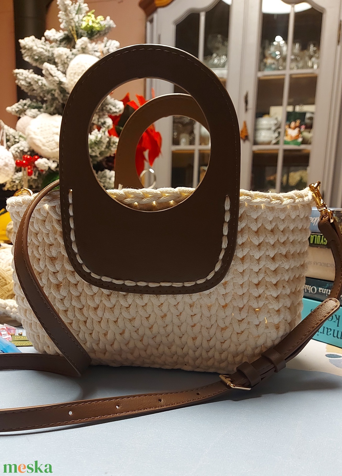 Egyedi, kézműves, horgolt kosártáska - táska & tok - kézitáska & válltáska - alkalmi táska - Meska.hu