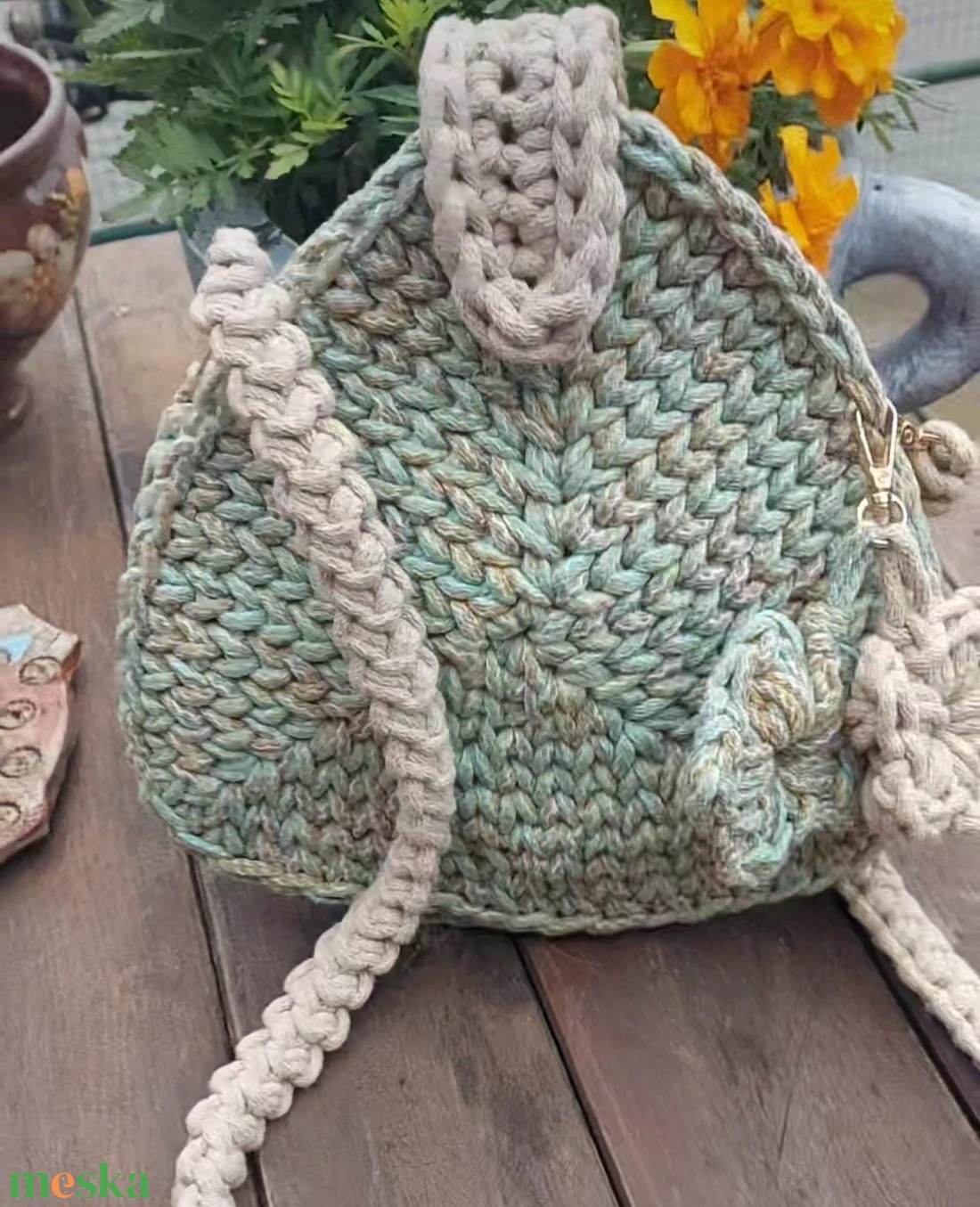 Egyedi, kézműves, horgolt válltáska táska - táska & tok - kézitáska & válltáska - vállon átvethető táska - Meska.hu