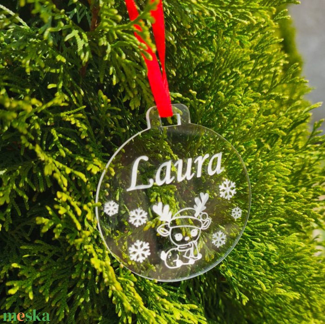 Plexi Karácsonyfadísz Név - karácsony - karácsonyi lakásdekoráció - karácsonyfadíszek - Meska.hu