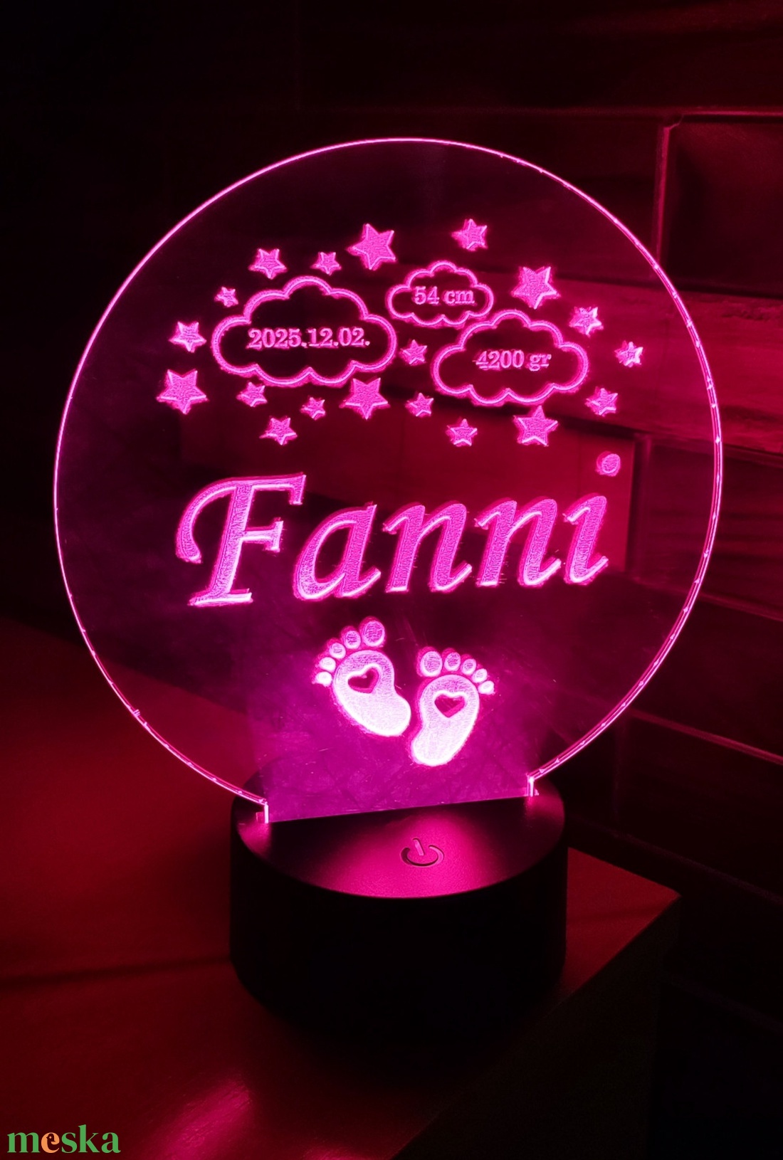 Emlékőrző egyedi LED lámpa - otthon & életmód - babaszoba, gyerekszoba - babaszoba dekoráció - Meska.hu