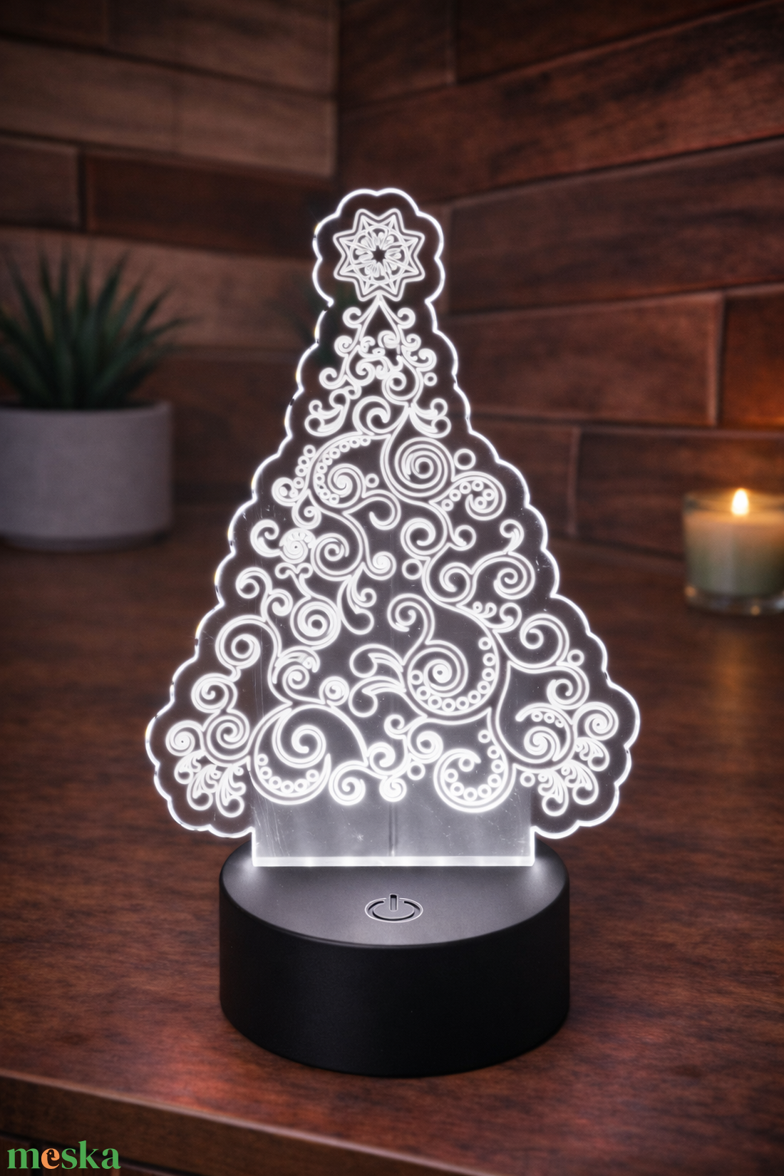 Karácsonyfa LED Lámpa - karácsony - karácsonyi lakásdekoráció - karácsonyi fénydekoráció - Meska.hu