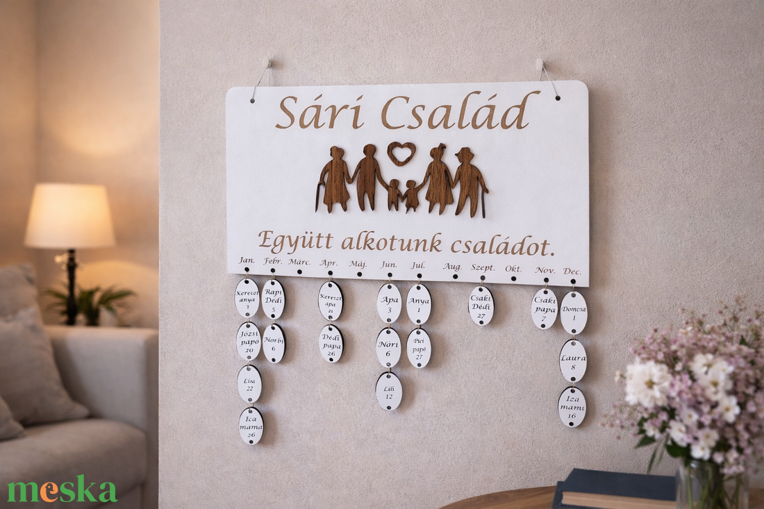 Családi naptár - otthon & életmód - dekoráció - fali és függő dekoráció - falinaptár & öröknaptár - Meska.hu