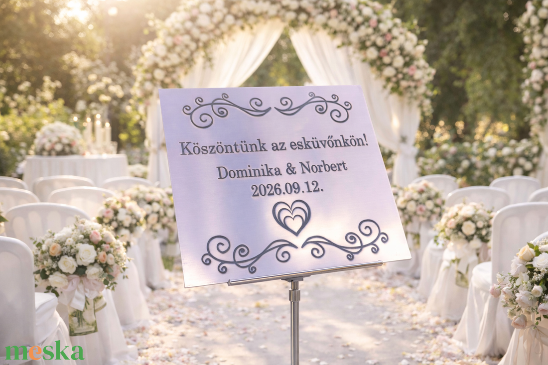 Plexi Esküvői Tábla (egyedi) - esküvő - dekoráció - tábla & jelzés - Meska.hu