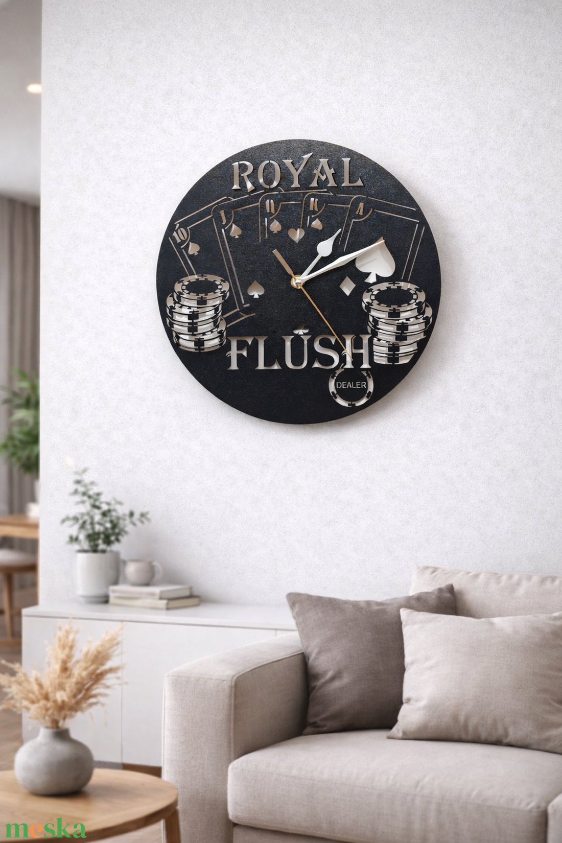 Póker Óra ( Royal Flush) - otthon & életmód - dekoráció - fali és függő dekoráció - falióra & óra - Meska.hu