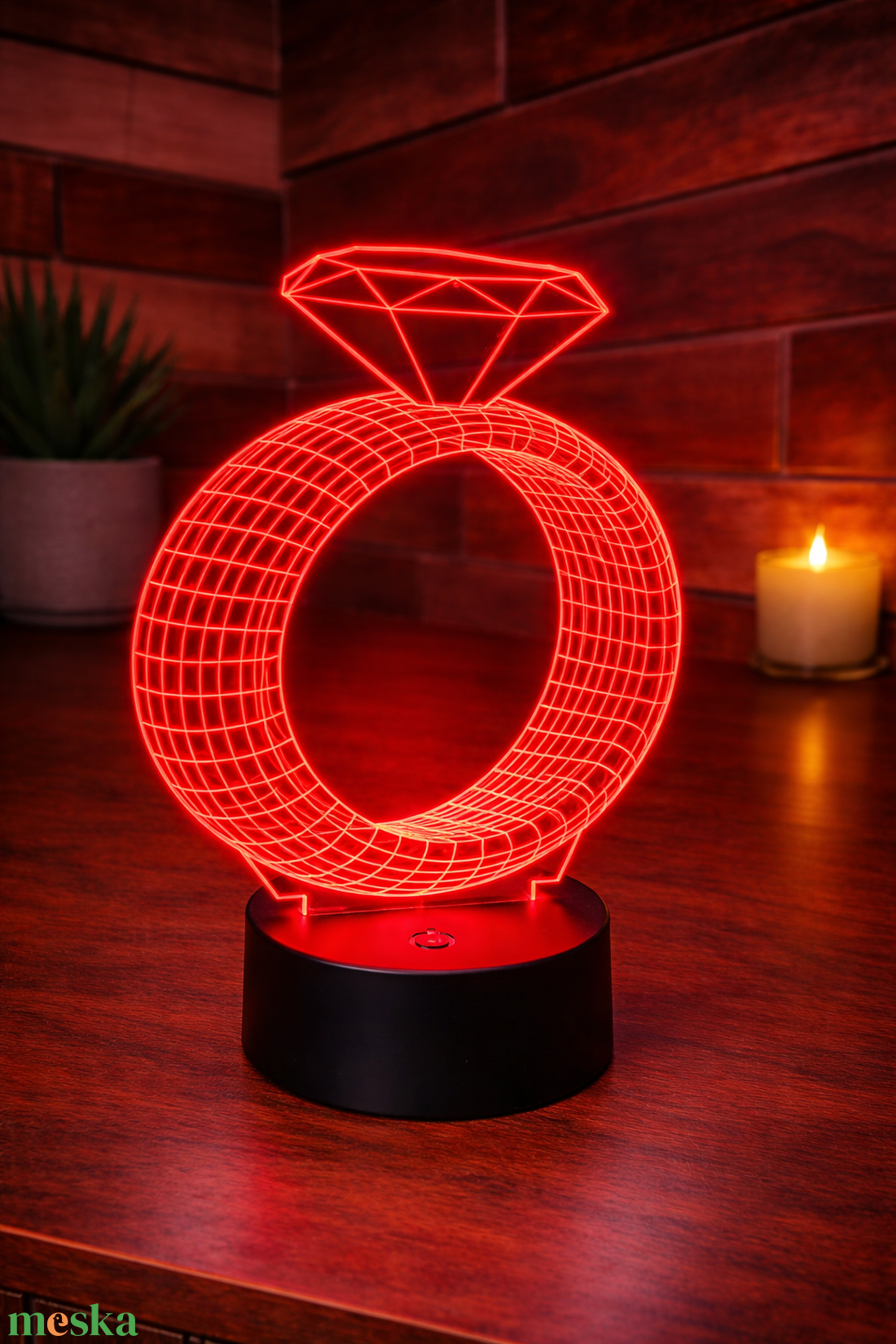 3D gyűrű LED lámpa - otthon & életmód - lámpa - hangulatlámpa - Meska.hu