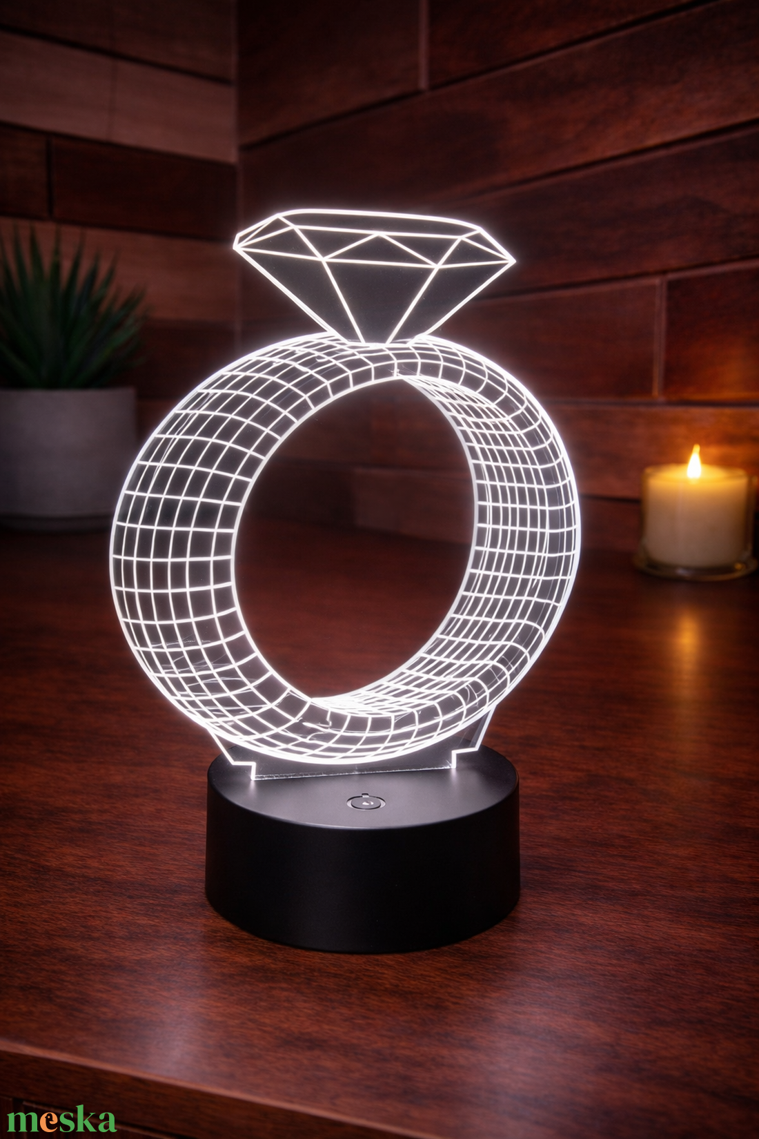 3D gyűrű LED lámpa - otthon & életmód - lámpa - hangulatlámpa - Meska.hu