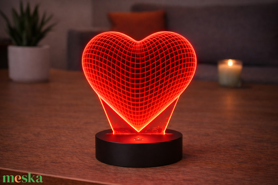 Szív alakú LED lámpa - otthon & életmód - lámpa - hangulatlámpa - Meska.hu