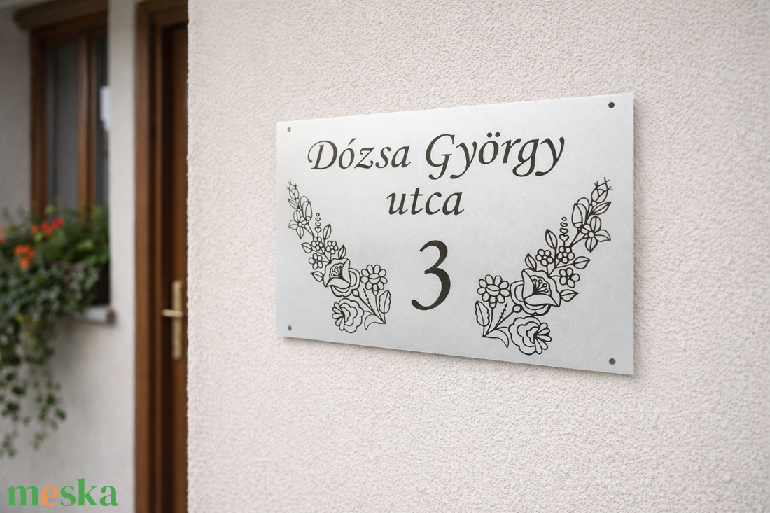 Házszámtábla (grafikával) - otthon & életmód - ház & kert - házszám - Meska.hu