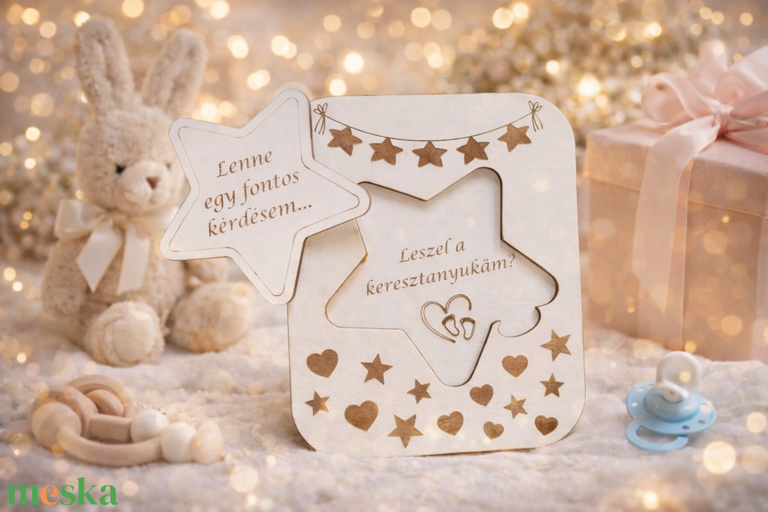 Keresztszülő Felkérő Tábla - baba - mama - keresztelő kellékek - keresztszülő felkérő - Meska.hu
