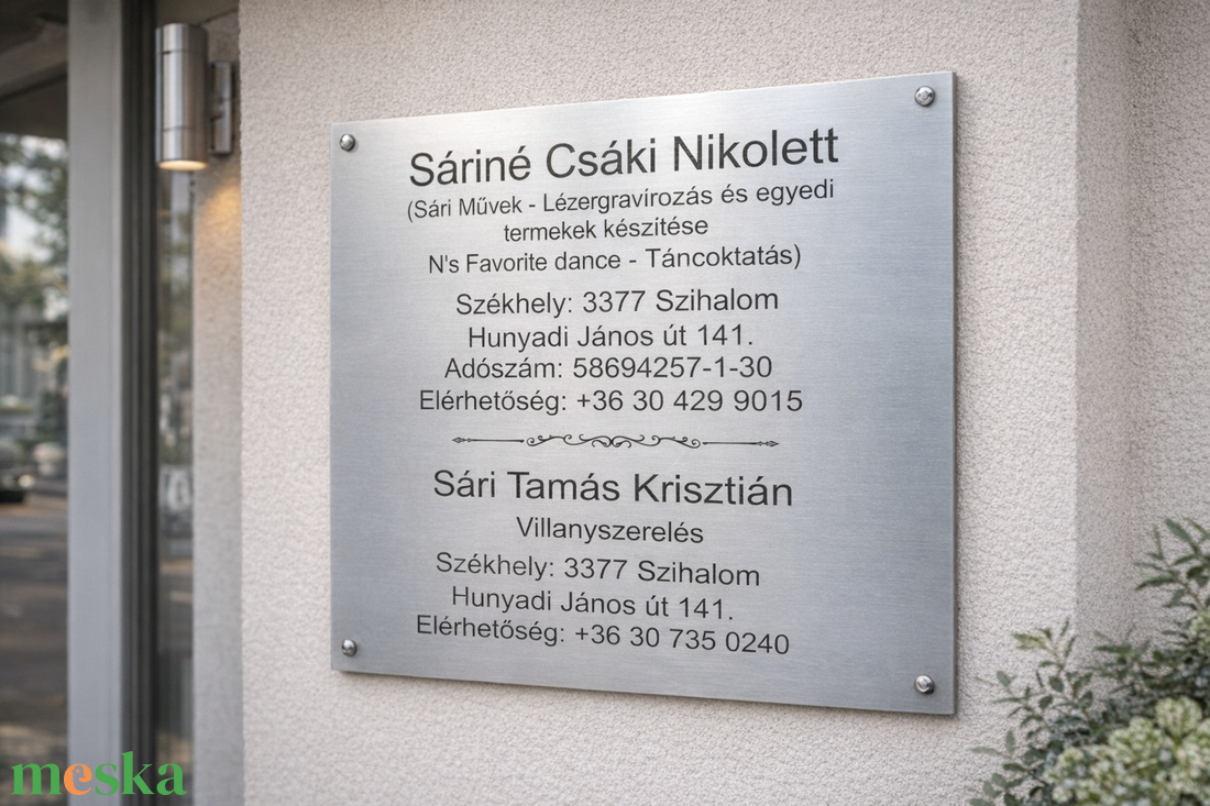 Cégtábla - otthon & életmód - ház & kert - névtábla - Meska.hu