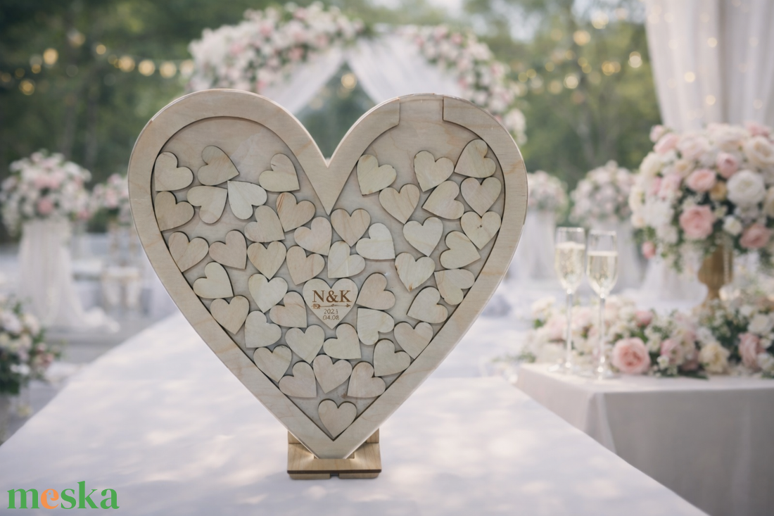 Vendégkönyv (Szív alakú) - esküvő - emlék & ajándék - vendégkönyv - Meska.hu