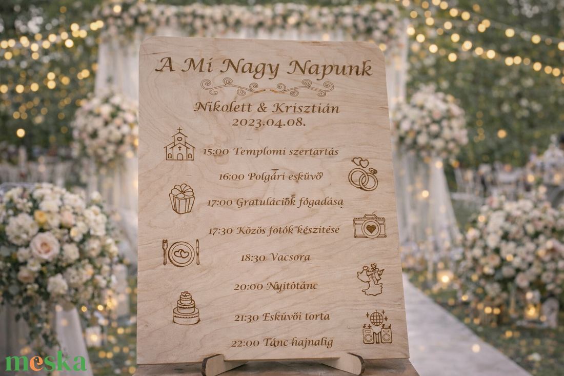 Esküvői Programterv - esküvő - dekoráció - tábla & jelzés - Meska.hu