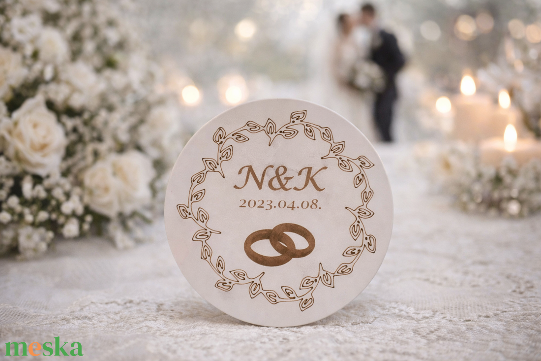 Esküvői Poháralátét,köszönőajándék (Monogramm) - esküvő - emlék & ajándék - köszönőajándék - Meska.hu