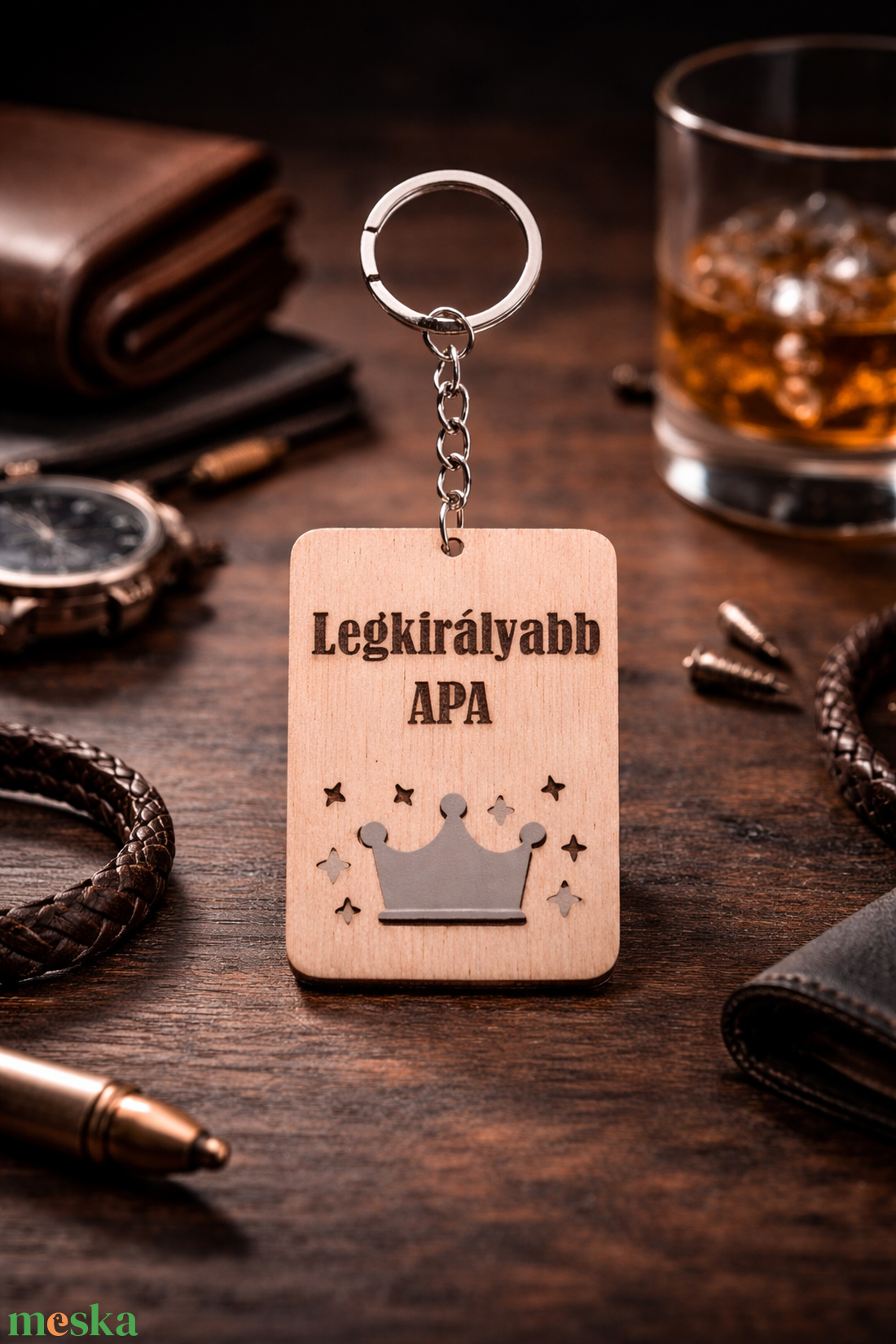 Apák Napja Kulcstartó (Legkirályabb apa) - táska & tok - kulcstartó & táskadísz - kulcstartó - Meska.hu