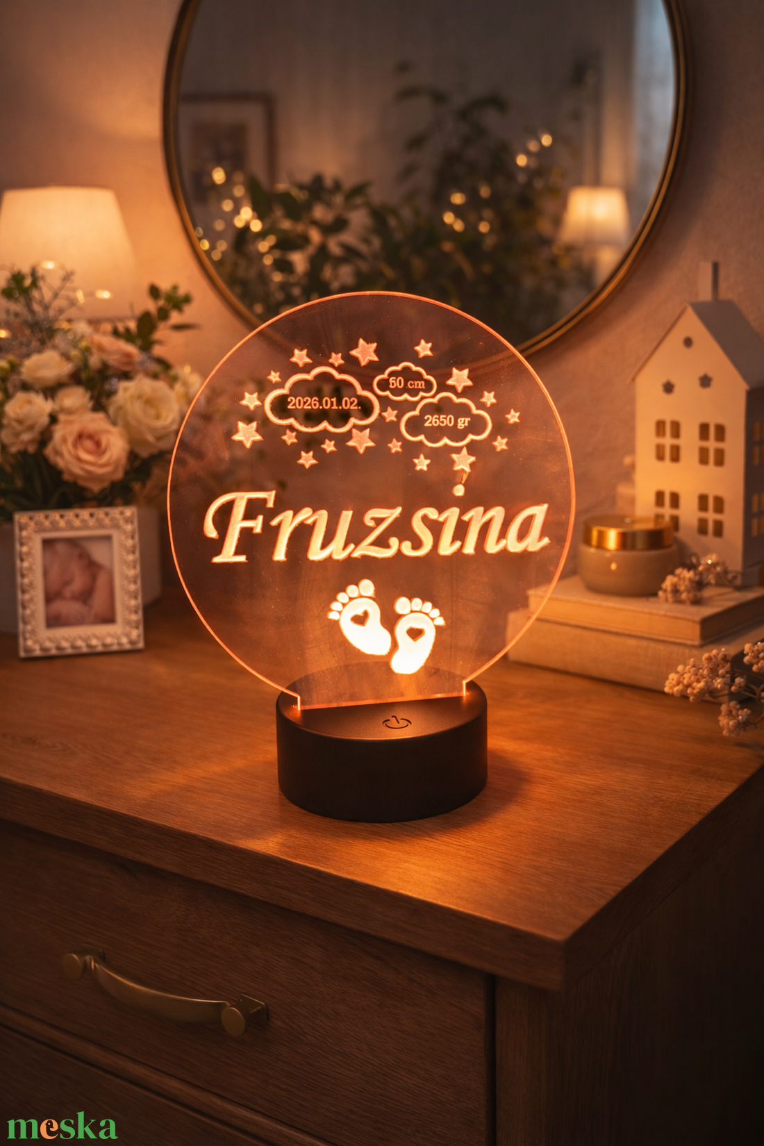 Emlékőrző egyedi LED lámpa - baba - mama - babaszoba dekoráció - éjszakai fény - Meska.hu