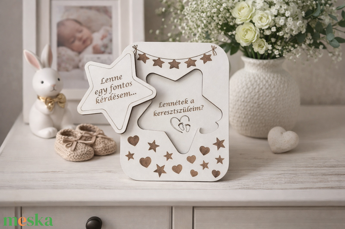Keresztszülő Felkérő Tábla - baba - mama - keresztelő kellékek - keresztszülő felkérő - Meska.hu