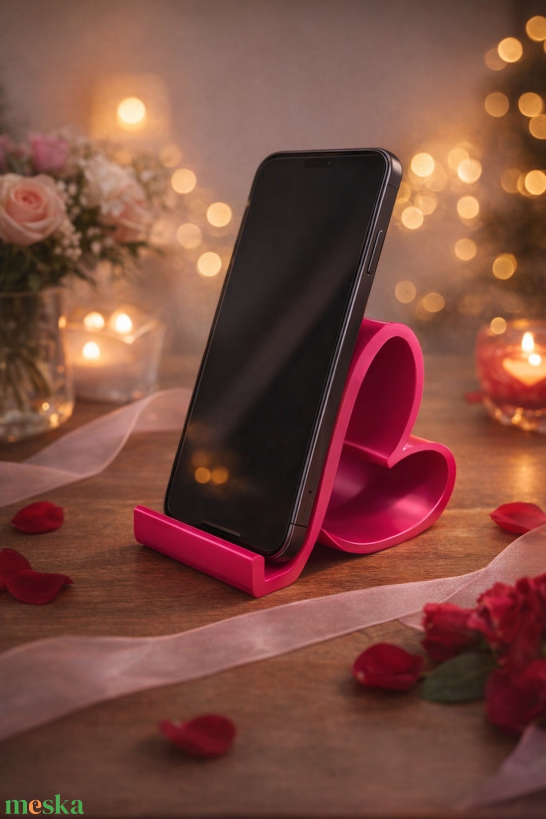 3D Telefontartó Szív Alakú - otthon & életmód - dekoráció - dísztárgy - Meska.hu