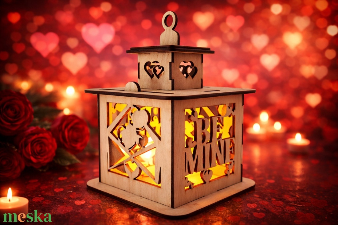 Valentin Be Mine - Mécsestartó - otthon & életmód - gyertya, illat, aroma - mécses és mécsestartó - Meska.hu