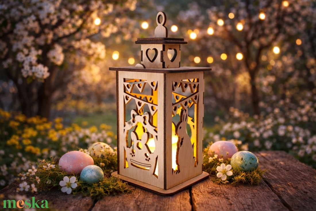 Húsvét Nyuszi és kosár - Mécsestartó - otthon & életmód - gyertya, illat, aroma - mécses és mécsestartó - Meska.hu