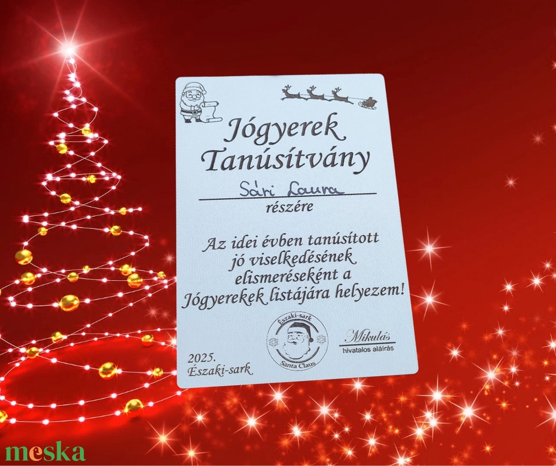 Mikulás Tanúsítvány - karácsony - mikulás - mikulás ajándékok - Meska.hu