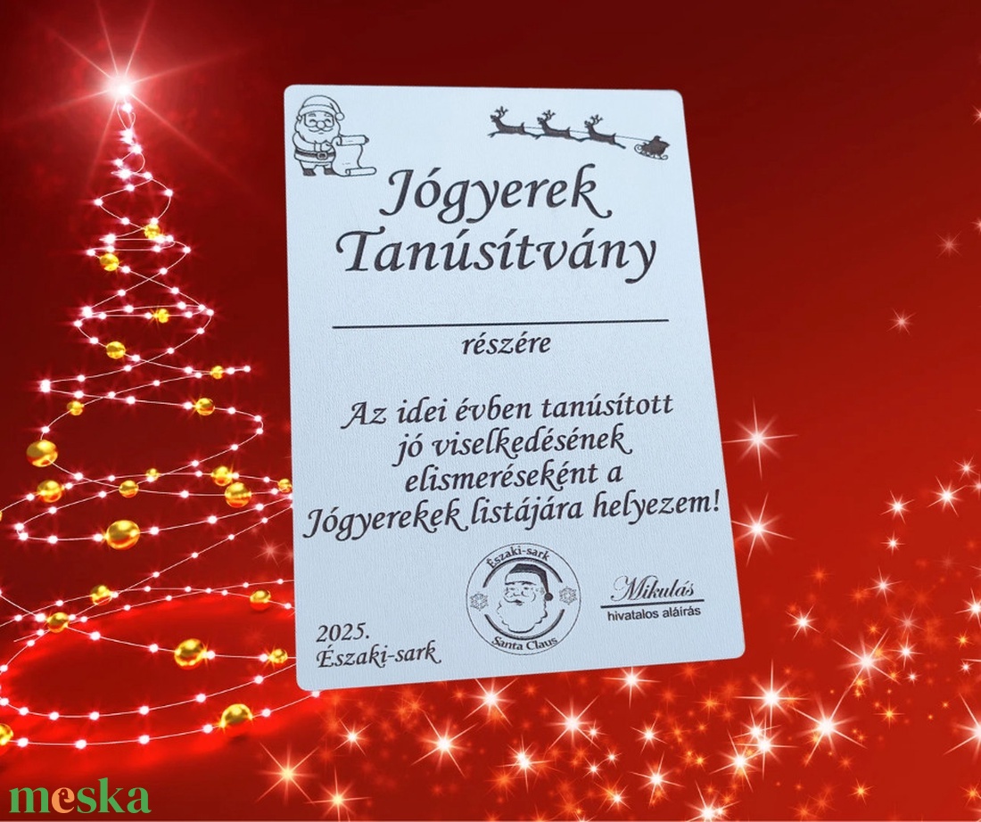 Mikulás Tanúsítvány - karácsony - mikulás - mikulás ajándékok - Meska.hu