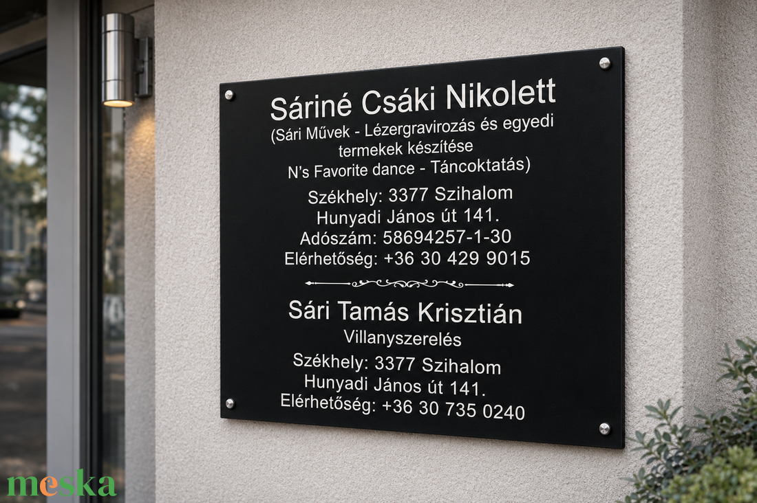 Cégtábla - otthon & életmód - ház & kert - névtábla - Meska.hu