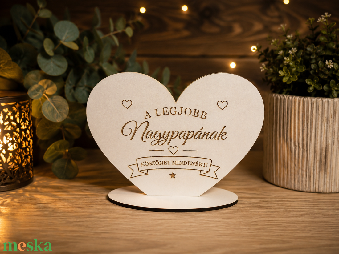 Apák Napja Szív Tábla - otthon & életmód - dekoráció - asztal és polc dekoráció - gravírozott táblák - Meska.hu