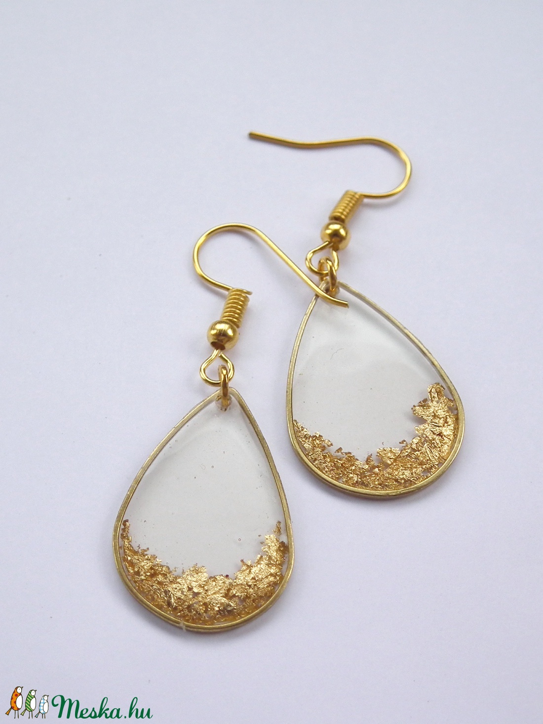 Egy kis arany fülbevaló - ékszer - fülbevaló - lógó csepp fülbevaló - Meska.hu